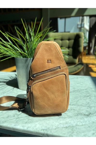 MFT Leather Design Чанта за рамо - Kафяво - Едноцветни