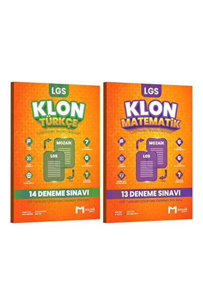 Mozaik Yayınları Mozaik Yayınları 8. Sınıf LGS Türkçe ve Matematik 27'li Klon...