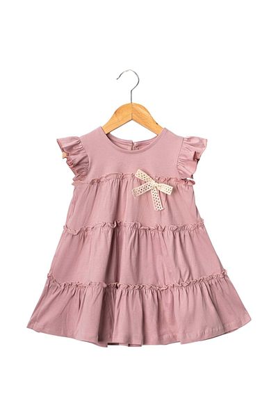 Babexi Combed Cotton Layered Dress Dusty Rose