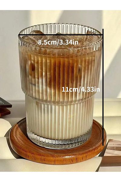 Choice 1pcs 300ml Stripe Glass Cup With Lid And Straw Transparent Coffee Mug Tea Juice Water Drinkware