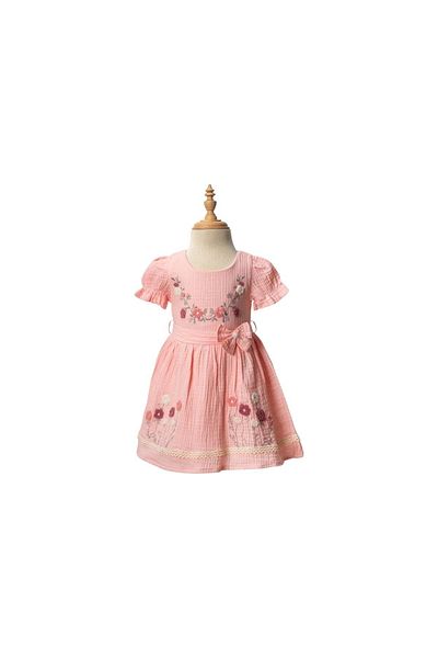 Babexi Süzene Embroidered Dress Pink