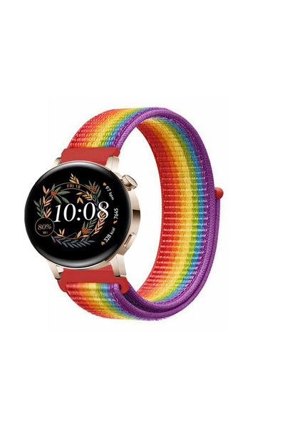 Tagomoon Huawei Watch Gt3 Elegant 42mm Spor Kumaş Desenli Cırt Cırtlı Kordon ...