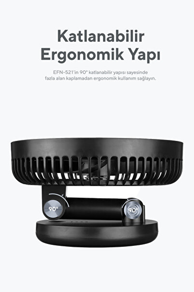 Everest Efn-521 Masaüstü Şarj Edilebilir Siyah 1200 mah Usb Mini Fan