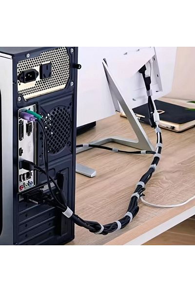 Choice 5m Grey 1 Roll Reusable Fastening Tape Cable Ties, Multi-purpose Cord Organizer, Computer And Tv Wir