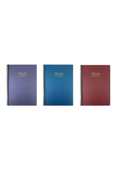 Gıpta Metal Notes A4 Spiral Notebook Pp Cover 100 Sheets Checkered 3 Pieces