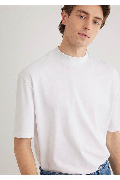 Mavi Λευκό μπλουζάκι Basic Loose Fit / Loosely Comfortable Cut 0611193-620