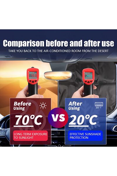 CoverPlus Car Front Windshield Sunshade Vehicle Auto Sun Visor Sun Protector 140X80Cm