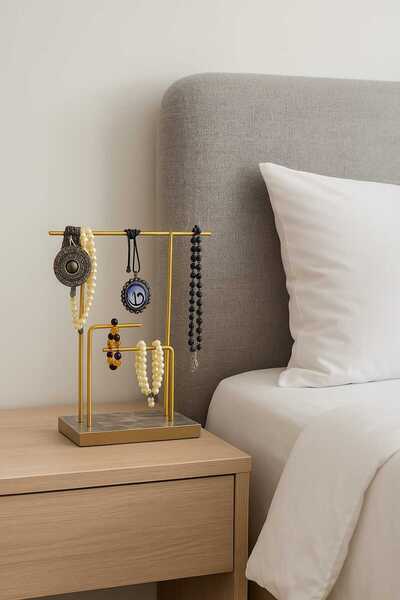 Drm Wood Altın Takı Standı Düzenleyici Küçük Köprü Model