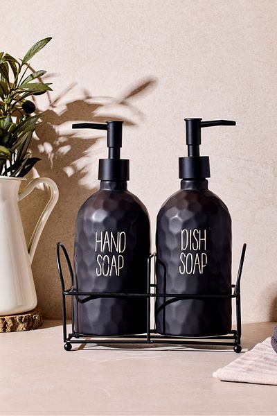Perotti Сапунерка Sapone Black с 2 части и стойка