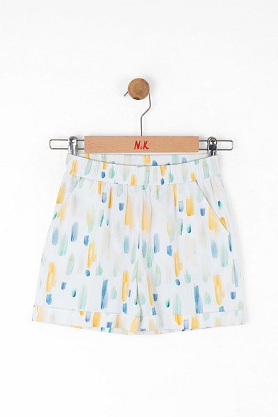 nk kids PANTALONI SCURTI CU STAMPĂ PERIE