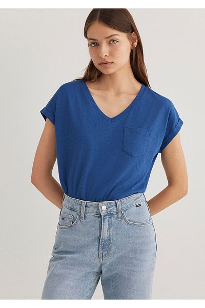 Mavi Tricou de bază bleumarin cu buzunare Croială lejeră / Croială lejeră confortabilă 1600961-30808