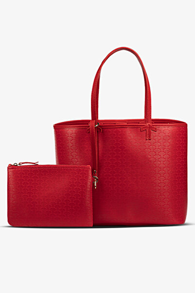 Butik Tooche Women's Red Waterproof Shoulder and Hand Suit Bag