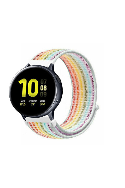 Tagomoon Galaxy Watch  Uyumlu Active 2 40mm Ve 44mm Uyumlu Spor Kumaş Desenli...