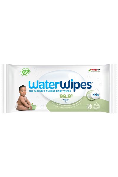 WaterWipes Plastic Free Textured Clean, Toddler & Baby Wipes,60 wipes,99.9%Water&Unscented for Sensitive Skin