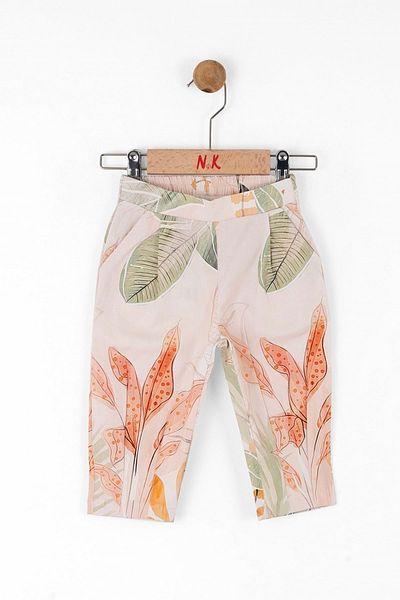nk kids Leaf Patterned Trousers Salmon