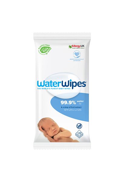 WaterWipes Original Plastic Free Baby Wipes, 28 wet wipes, 99.9% Water Based Wet Wipes&Sensitive Skin