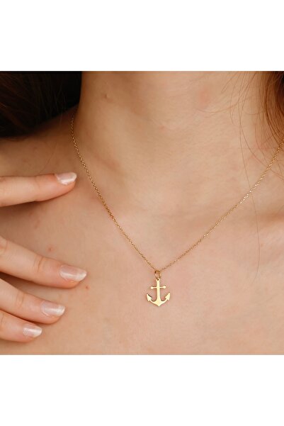 ALTINTEMAS Çapa Figürlü Kolye – 925 Ayar Gümüş Üzeri Altın Kaplama – Umudu ve Gücü Temsil Eden Zarif Tasarım