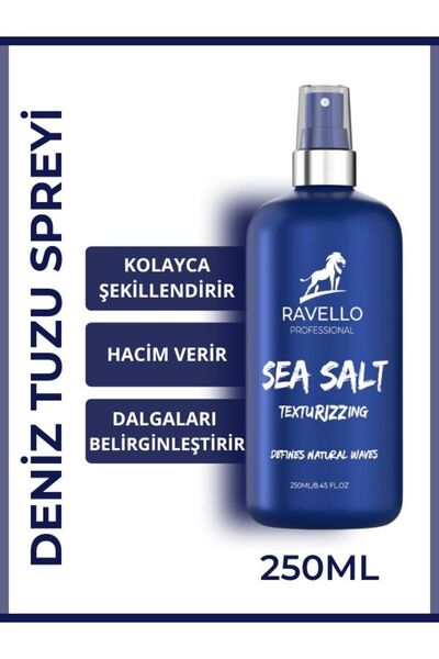 RAVELLO Erkek Sea Salt Deniz Tuzu Sprey Doğal Dalgalı Saç Şekillendirici ve H...