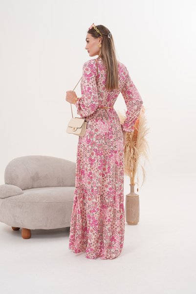 Polologin Butik çiçekli viskon elbise