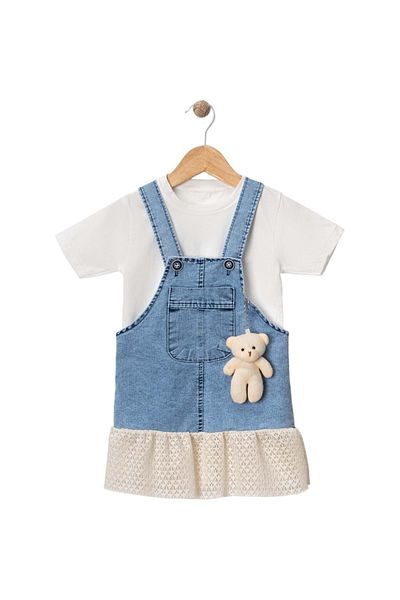 Babexi Bear Jeans Dress Blue