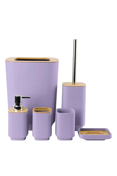 Ella Home Italia Set of 6 Lilac Bathroom Accessories