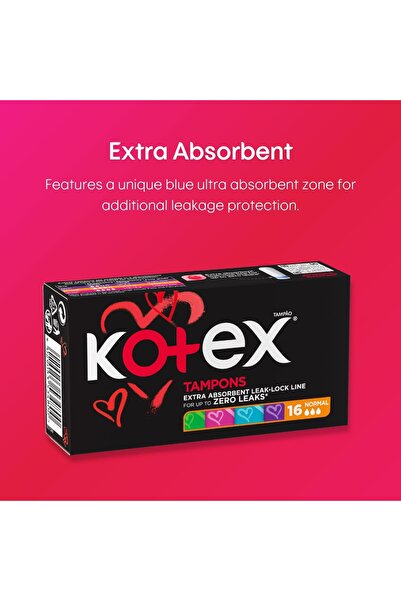 Kotex Tampons Silky Cover Normal – 16 Pcs | 11x5.5x4 Cm | Comfort Fit & Leak Protection