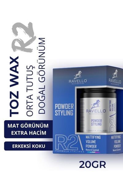 RAVELLO R2 Erkek Toz Saç Şekillendirici Wax - Hafif Orta Kontrol 20 gr Erkekl...
