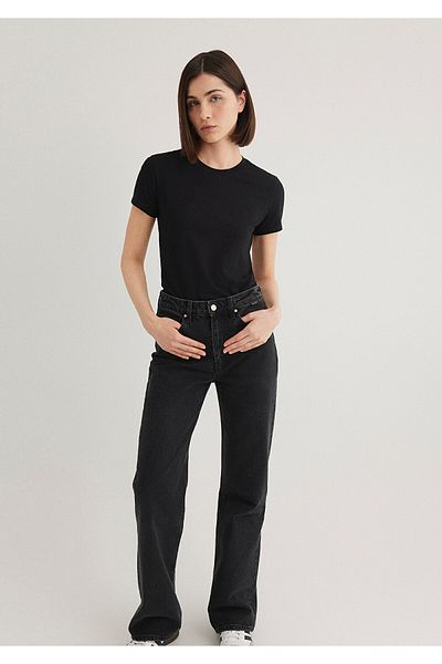 Mavi Černé tričko Basic Stretch - Fitted Cut162767-900