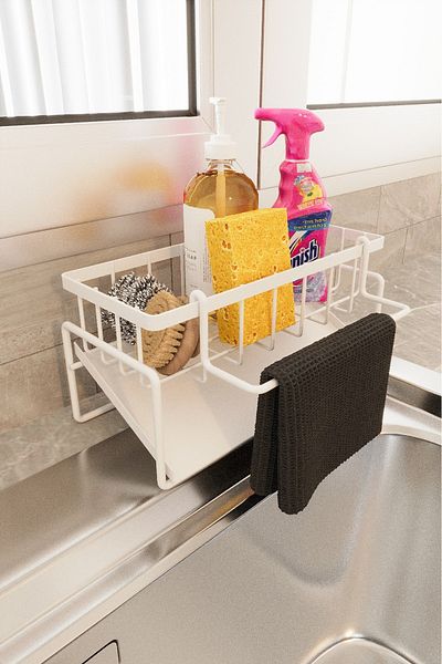 Suntel Countertop Liquid Soap Dispenser and Sponge Holder Organizer