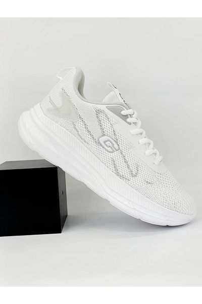 Ayakkabı Durağı Women's White Knitwear Sneakers