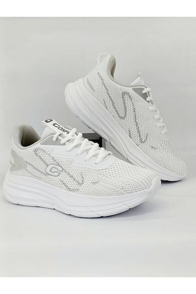 Ayakkabı Durağı Women's White Knitwear Sneakers
