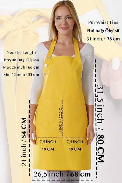 TOSHE Kitchen Apron Waterproof Chef Apron with 2 Wide Pockets Barista Apron Apron