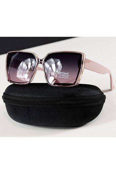 4desire.ro Women's Sunglasses, Polarized, UV400 Protection, Elegant Frame Ornaments, Light Pink