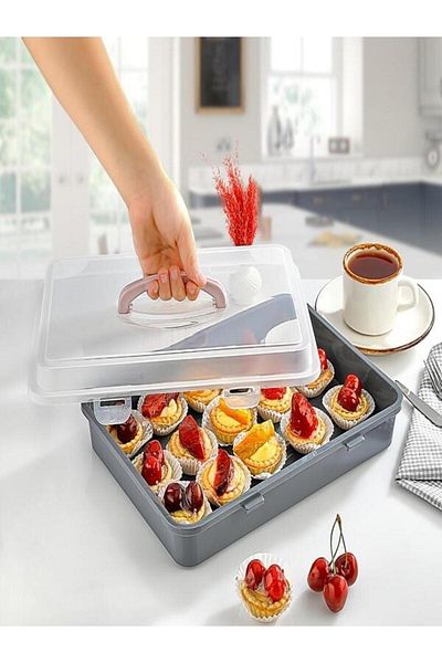 DEMPA Large Size Rectangular Locking Cake Pastry and Pyrex Carrying and Storage Set