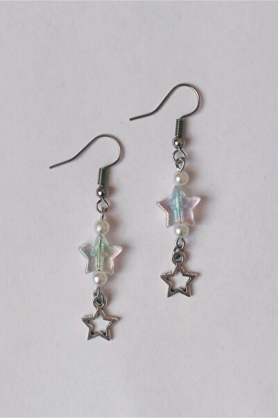 WhimsyWhite أقراط على شكل نجمة، أقراط مصنوعة يدويًا من النحاس المطلي من Pinte...