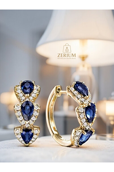 ZERİUM Lüks Parıltı Kübik Zirkon Damla Küpe