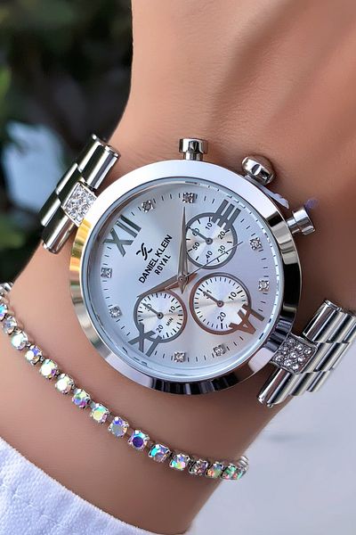 Daniel Klein Brand Waterproof Ladies Wristwatch with Bracelet Gift