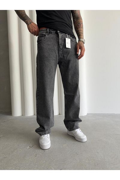 Mob Black Snow Washed Wide Leg Paggy Pants