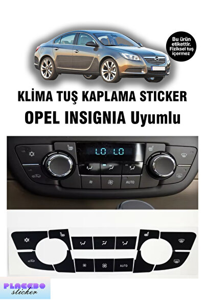 PLACEBO Opel Insignia A Klima Tuş Sticker Seti | Yıpranmış Tuşlar Için Etiket Seti