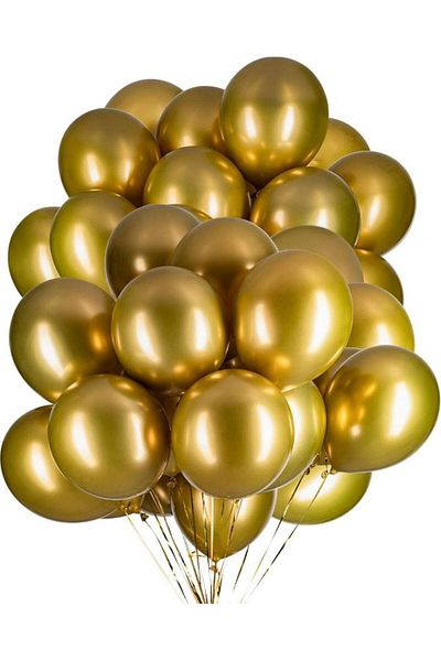 Onay Store 100 Metallic Gold Balloons - Birthday Concept - Party Supplies - Bride to Be Supplies