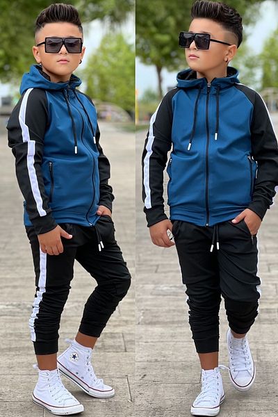 Pina Kids Unisex Παιδική φόρμα με λεπτομέρεια με κουκούλα