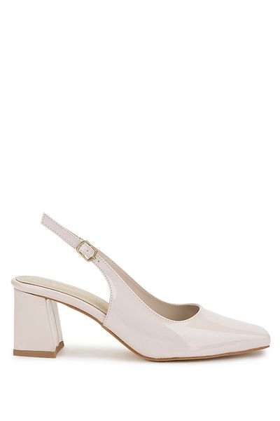 Tamer Tanca Women's Vegan Beige Patent Leather High Heeled Shoes