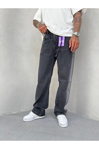 Mob Black Chemical Baggy Loose Jeans