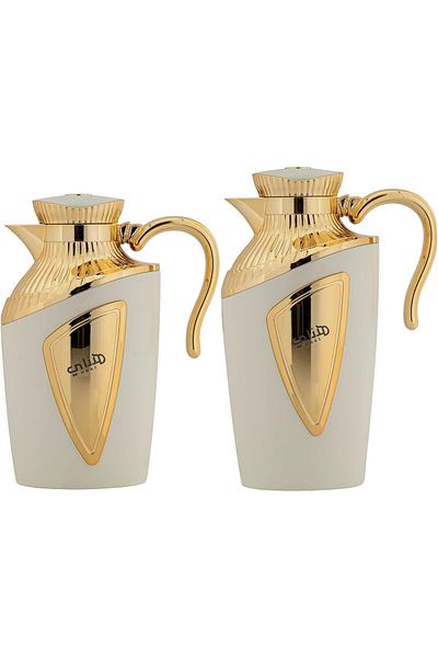 ALSAIF 2-Pieces Coffee and Tea Vacuum Flask, leak-proof and keeps drinks hot, 1 Liter/0.7 Liter, Ivo