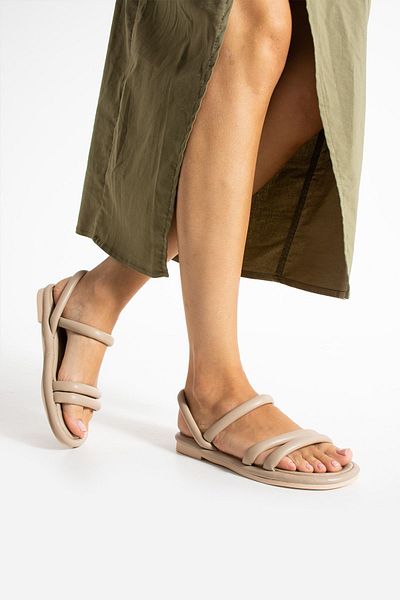 Moda Devrin Dámské béžové sandály nazouváky