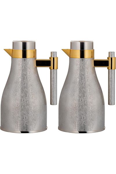 ALSAIF Ajuan Vacuum Thermal Flask for Coffee and Tea by Alsaif, Leak Resistant, Keeps Beverages Hot, Set of