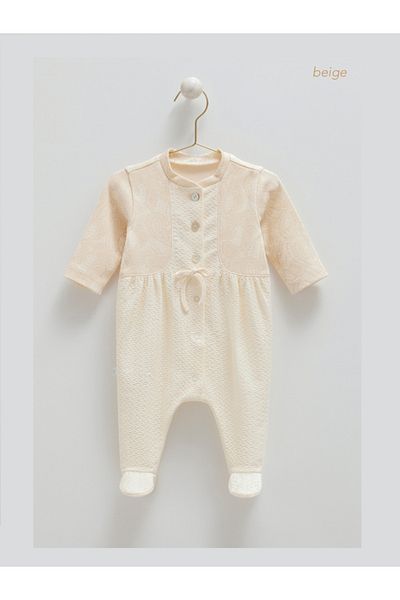 Caramell Barbosa Tine Lace Baby Jumpsuit Tk1888 (0-1Ay/1-3Ay/3-6Ay) New Season 2025 Beige