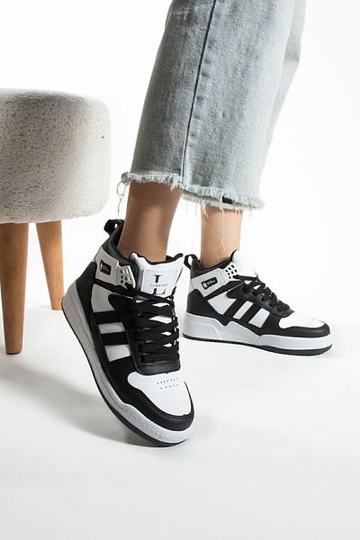 Lubrand Black and White High Top Sneakers Basket Shoes