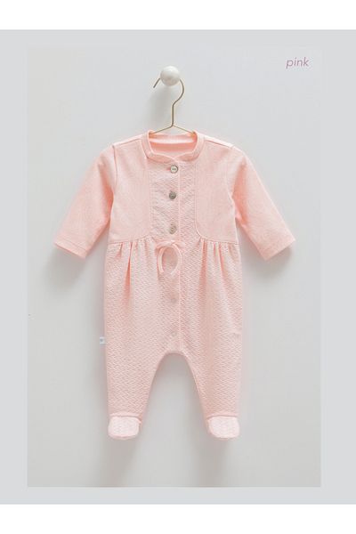 Caramell Barbosa Tine Lace Baby Jumpsuit Tk1888 (0-1Ay/1-3Ay/3-6Ay) New Season 2025 Pink
