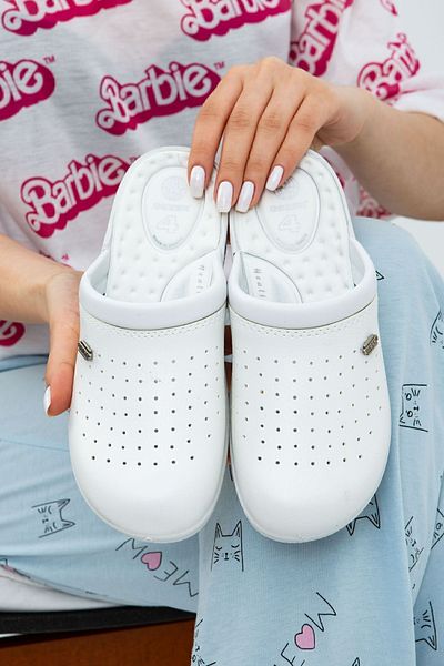 Moda Devrin White Anatomical Insole Sabo Doctor Cook Hospital Kitchen Slippers